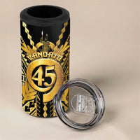 Vanuatu 45th Anniversary Of Independence 4 in 1 Can Cooler Tumbler Gold Style - Polynesian Pride