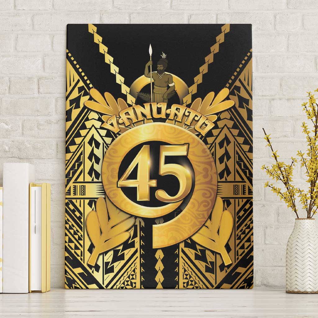 Vanuatu 45th Anniversary Of Independence Canvas Wall Art Gold Style - Polynesian Pride