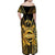 Vanuatu 45th Anniversary Of Independence Family Matching Off Shoulder Maxi Dress and Hawaiian Shirt Gold Style - Polynesian Pride