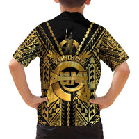 Vanuatu 45th Anniversary Of Independence Family Matching Puletasi and Hawaiian Shirt Gold Style - Polynesian Pride