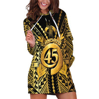 Vanuatu 45th Anniversary Of Independence Hoodie Dress Gold Style - Polynesian Pride
