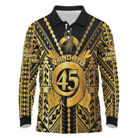 Vanuatu 45th Anniversary Of Independence Long Sleeve Polo Shirt Gold Style - Polynesian Pride