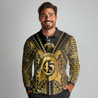 Vanuatu 45th Anniversary Of Independence Long Sleeve Polo Shirt Gold Style - Polynesian Pride