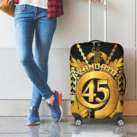 Vanuatu 45th Anniversary Of Independence Luggage Cover Gold Style - Polynesian Pride