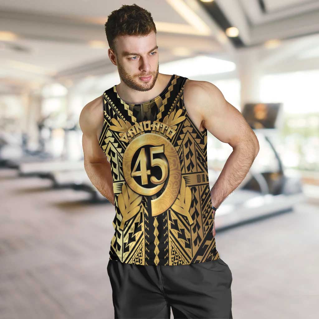 Vanuatu 45th Anniversary Of Independence Men Tank Top Gold Style - Polynesian Pride