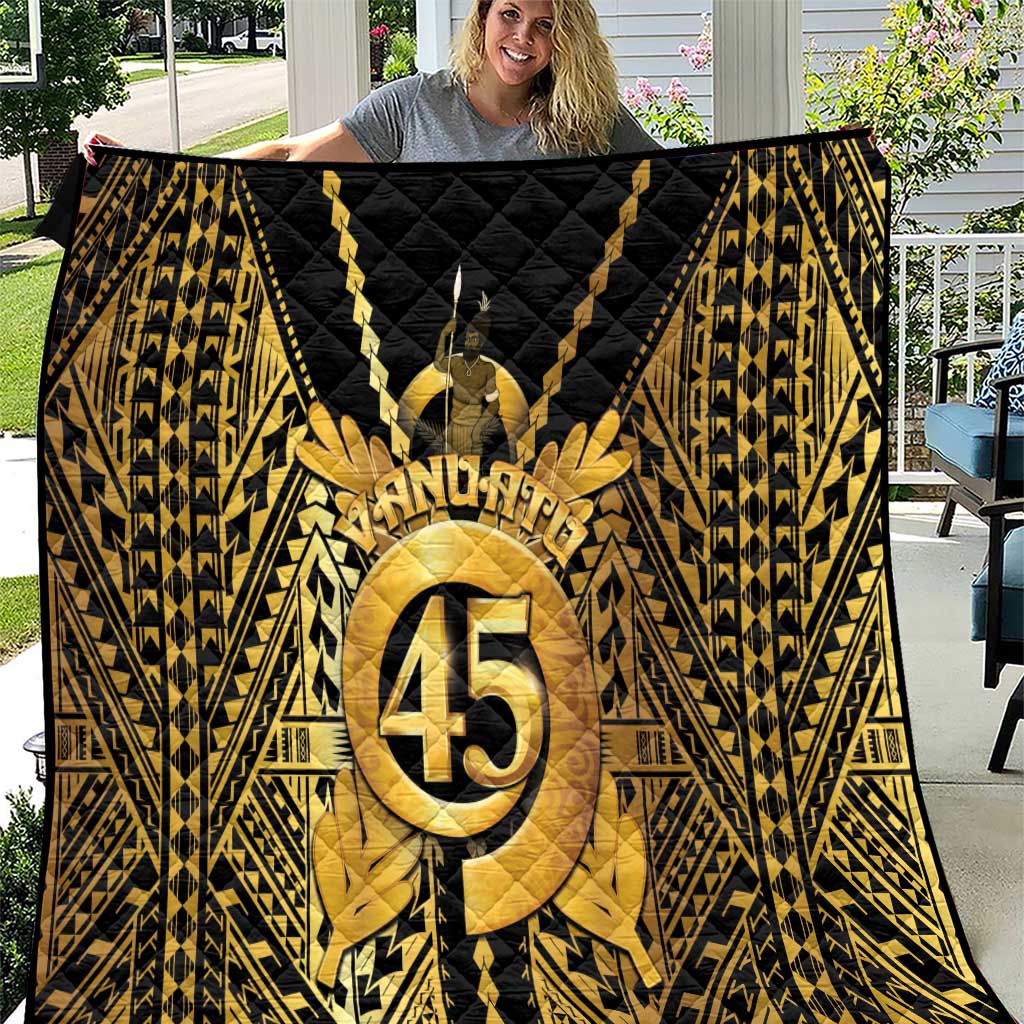 Vanuatu 45th Anniversary Of Independence Quilt Gold Style - Polynesian Pride