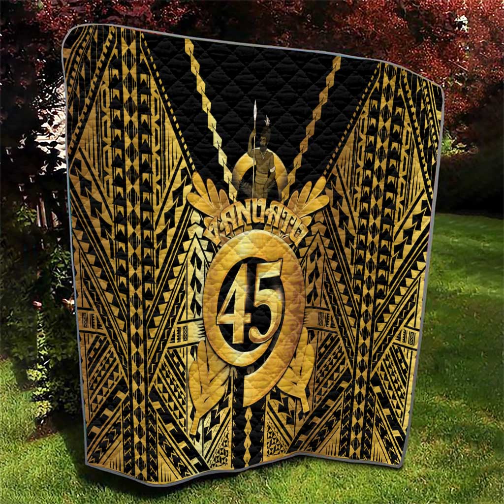 Vanuatu 45th Anniversary Of Independence Quilt Gold Style - Polynesian Pride
