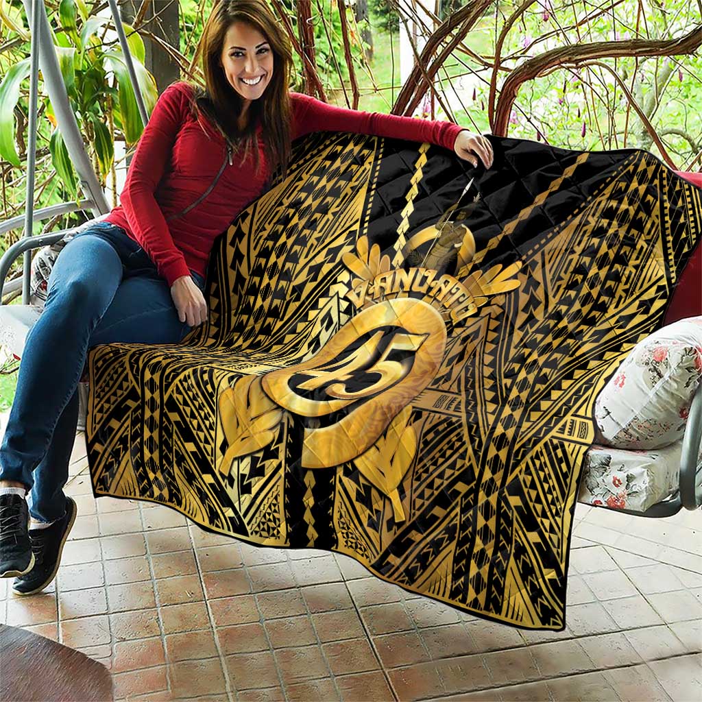 Vanuatu 45th Anniversary Of Independence Quilt Gold Style - Polynesian Pride
