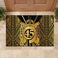 Vanuatu 45th Anniversary Of Independence Rubber Doormat Gold Style - Polynesian Pride