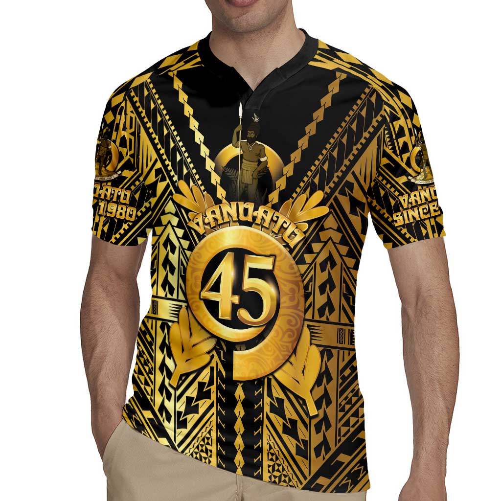 Vanuatu 45th Anniversary Of Independence Rugby Jersey Gold Style - Polynesian Pride