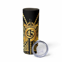 Vanuatu 45th Anniversary Of Independence Skinny Tumbler Gold Style - Polynesian Pride