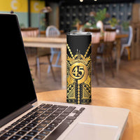 Vanuatu 45th Anniversary Of Independence Skinny Tumbler Gold Style - Polynesian Pride