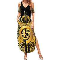 Vanuatu 45th Anniversary Of Independence Summer Maxi Dress Gold Style - Polynesian Pride
