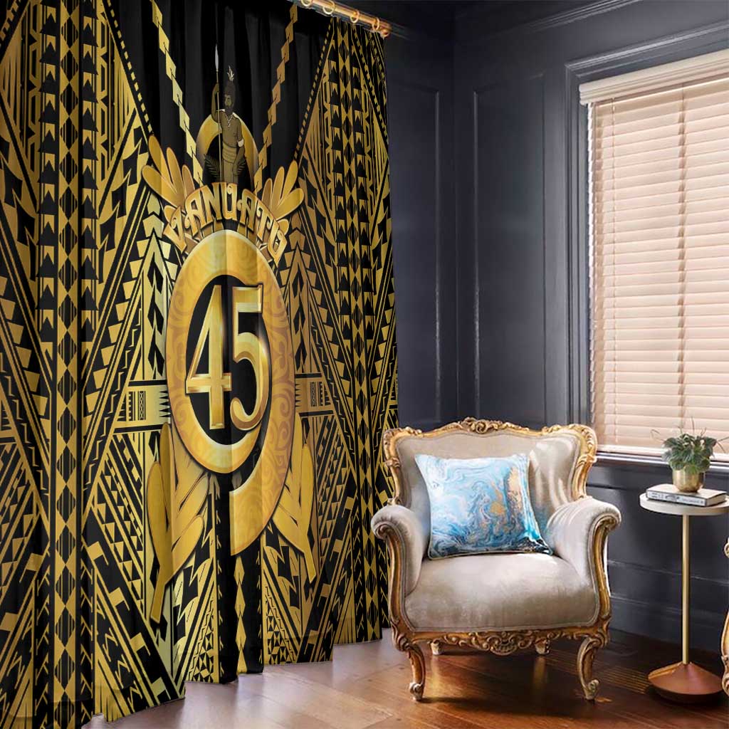 Vanuatu 45th Anniversary Of Independence Window Curtain Gold Style - Polynesian Pride