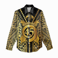 Vanuatu 45th Anniversary Of Independence Women Casual Shirt Gold Style - Polynesian Pride