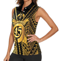 Vanuatu 45th Anniversary Of Independence Women Sleeveless Polo Shirt Gold Style - Polynesian Pride
