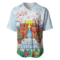 Hawaii And Japan Okinawa Baseball Jersey Aloha Gozaimasu Tiki With Shisa