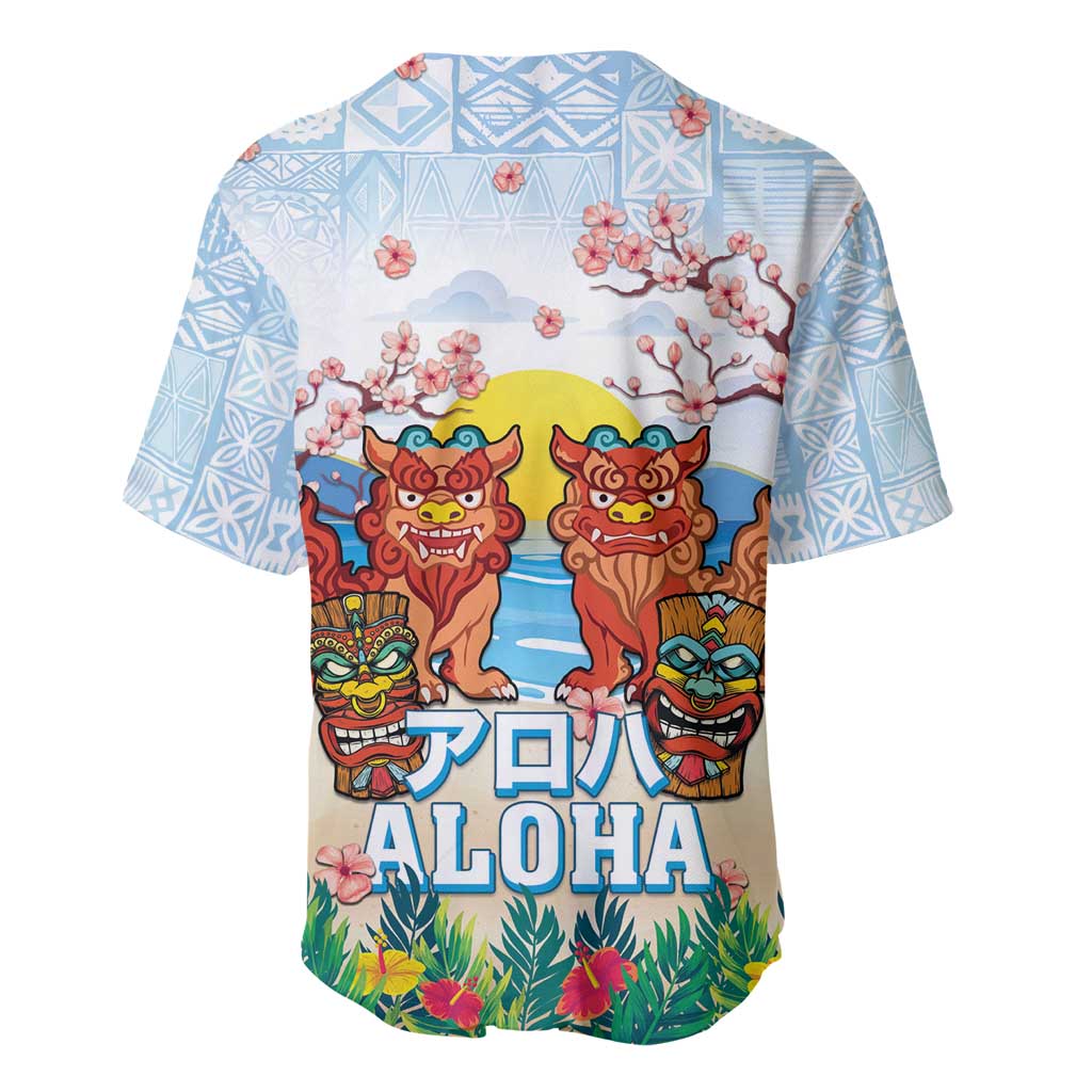 Hawaii And Japan Okinawa Baseball Jersey Aloha Gozaimasu Tiki With Shisa