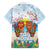 Hawaii And Japan Okinawa Family Matching Long Sleeve Bodycon Dress and Hawaiian Shirt Aloha Gozaimasu Tiki With Shisa