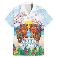 Hawaii And Japan Okinawa Family Matching Mermaid Dress and Hawaiian Shirt Aloha Gozaimasu Tiki With Shisa