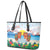 Hawaii And Japan Okinawa Leather Tote Bag Aloha Gozaimasu Tiki With Shisa