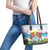 Hawaii And Japan Okinawa Leather Tote Bag Aloha Gozaimasu Tiki With Shisa