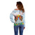 Hawaii And Japan Okinawa Off Shoulder Sweater Aloha Gozaimasu Tiki With Shisa