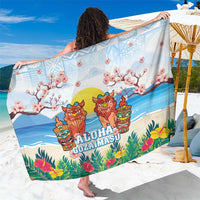 Hawaii And Japan Okinawa Sarong Aloha Gozaimasu Tiki With Shisa