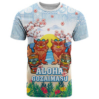 Hawaii And Japan Okinawa T Shirt Aloha Gozaimasu Tiki With Shisa