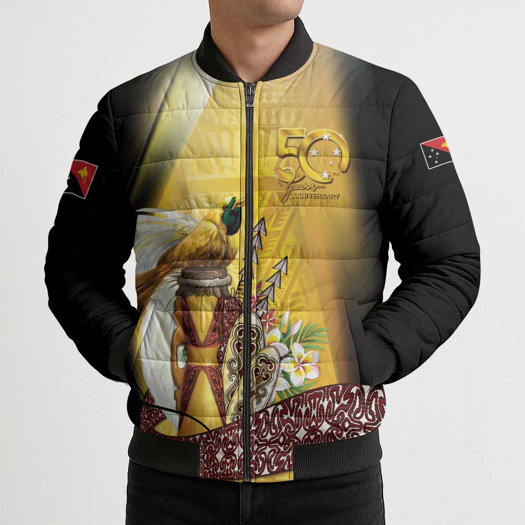 Papua New Guinea Bomber Puffer Jacket 50 Years Of Independence - Polynesian Pride