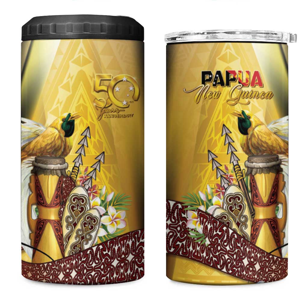 Papua New Guinea 4 in 1 Can Cooler Tumbler 50 Years Of Independence - Polynesian Pride