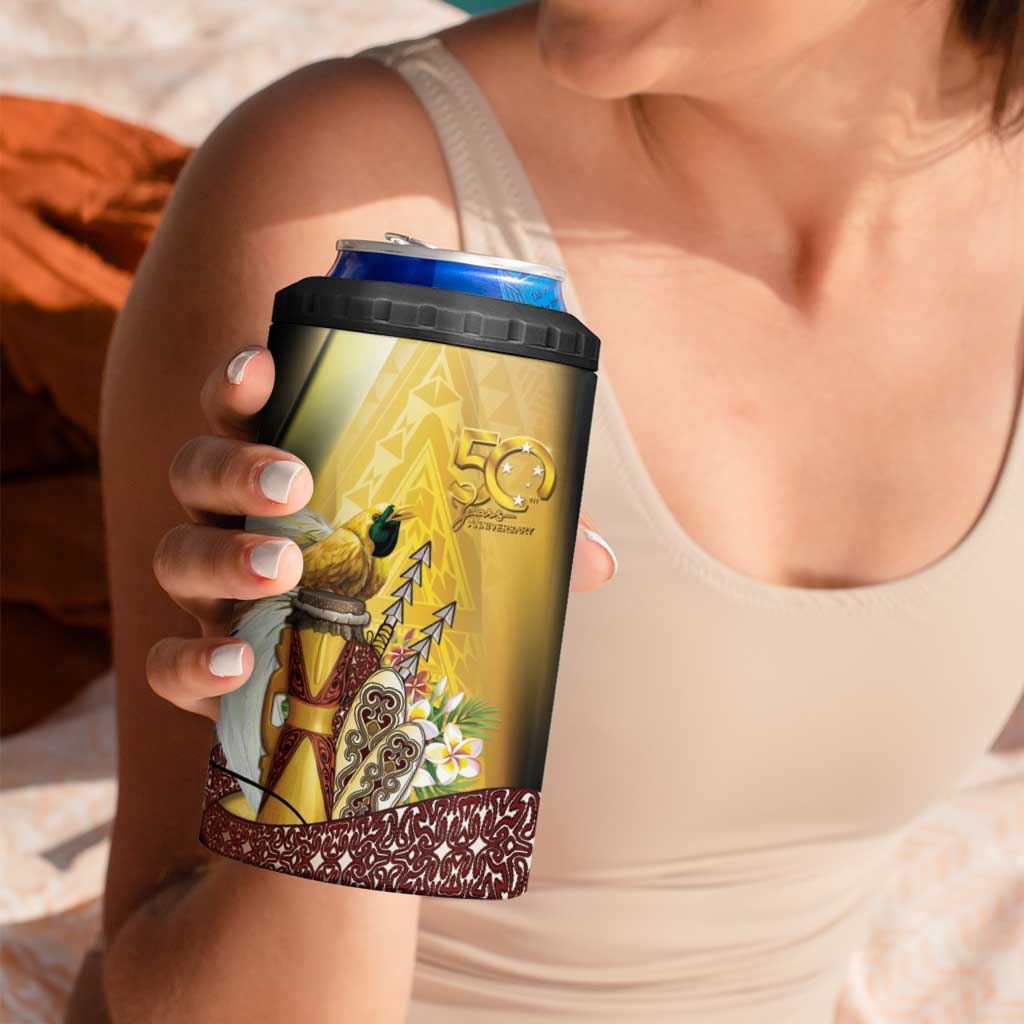 Papua New Guinea 4 in 1 Can Cooler Tumbler 50 Years Of Independence - Polynesian Pride