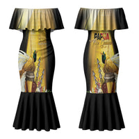 Papua New Guinea Couples Matching Mermaid Dress and Long Sleeve Button Shirt Independence Day Unique Style LT05 - Polynesian Pride