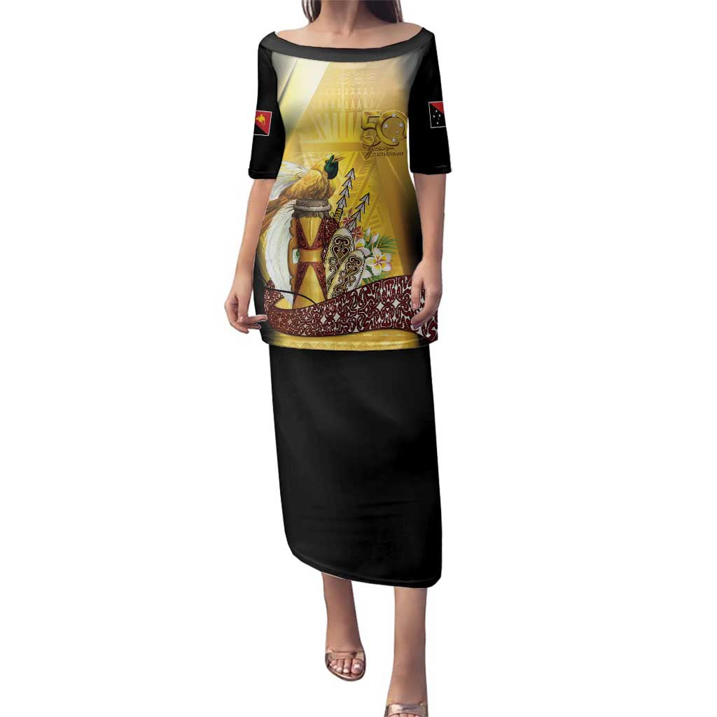 Papua New Guinea Family Matching Puletasi and Hawaiian Shirt 50 Years Of Independence - Polynesian Pride