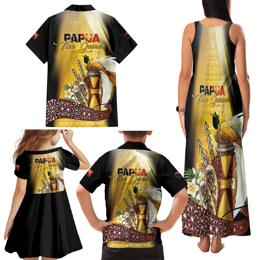 Papua New Guinea Family Matching Tank Maxi Dress and Hawaiian Shirt 50 Years Of Independence - Polynesian Pride