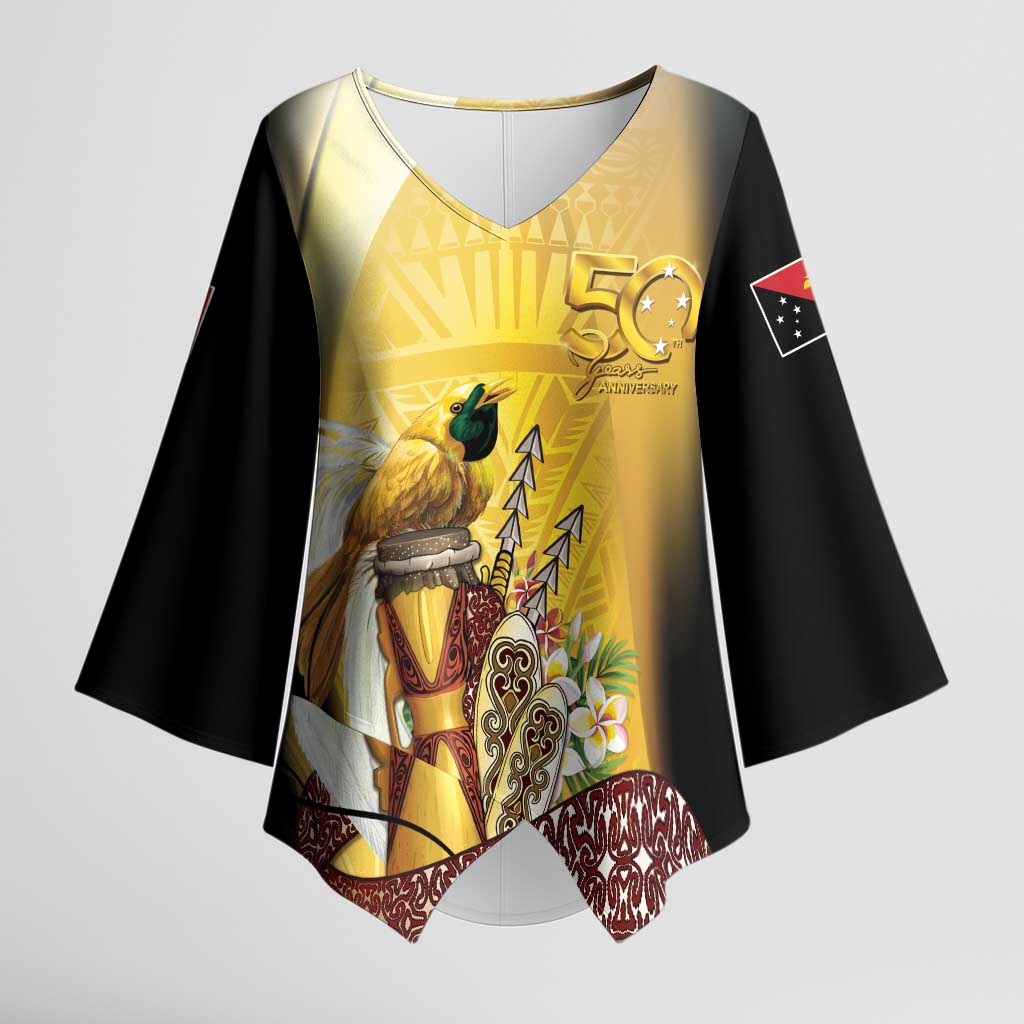 Papua New Guinea Kimono Sleeve Blouse 50 Years Of Independence - Polynesian Pride