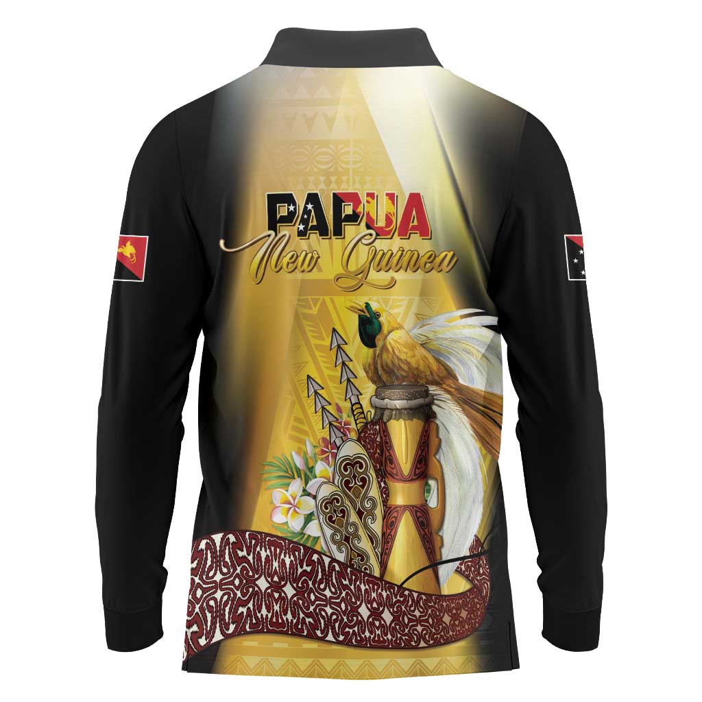 Papua New Guinea Long Sleeve Polo Shirt 50 Years Of Independence - Polynesian Pride