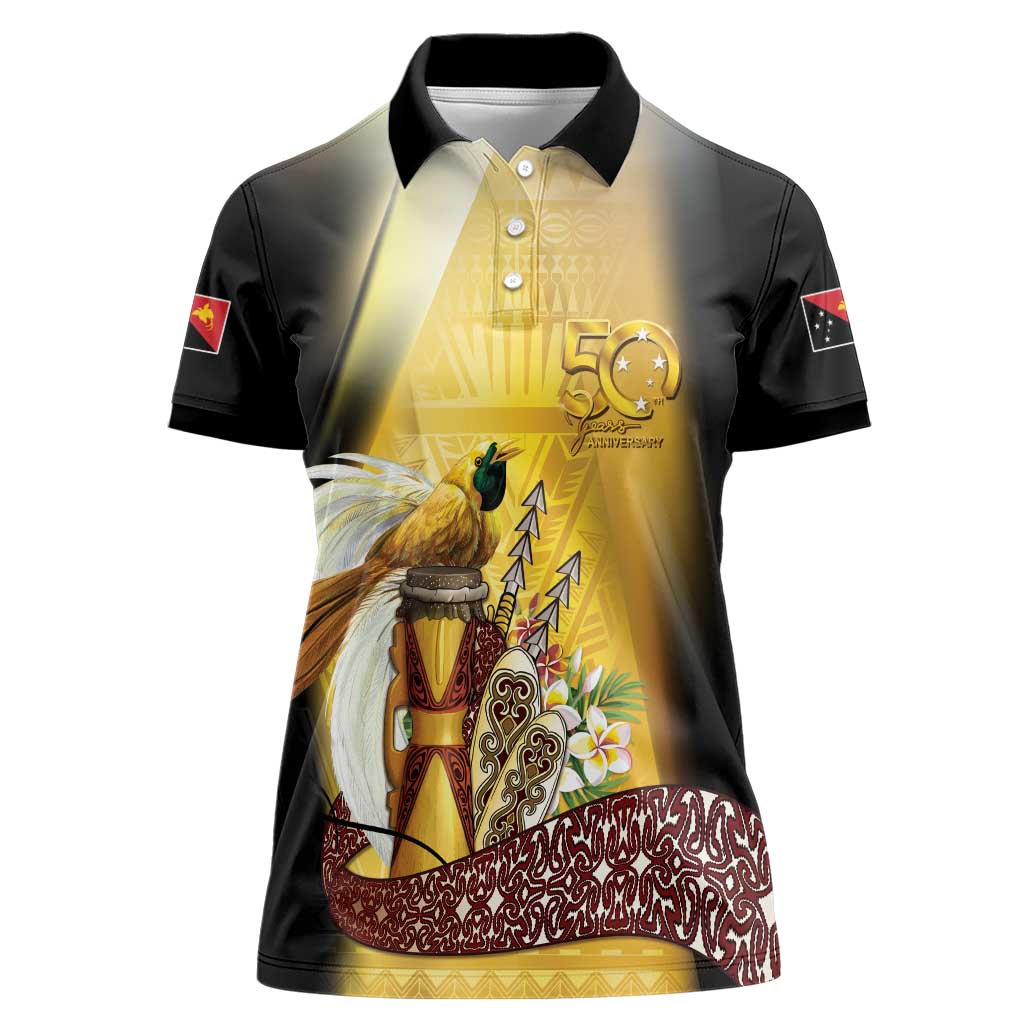 Papua New Guinea Women Polo Shirt 50 Years Of Independence - Polynesian Pride