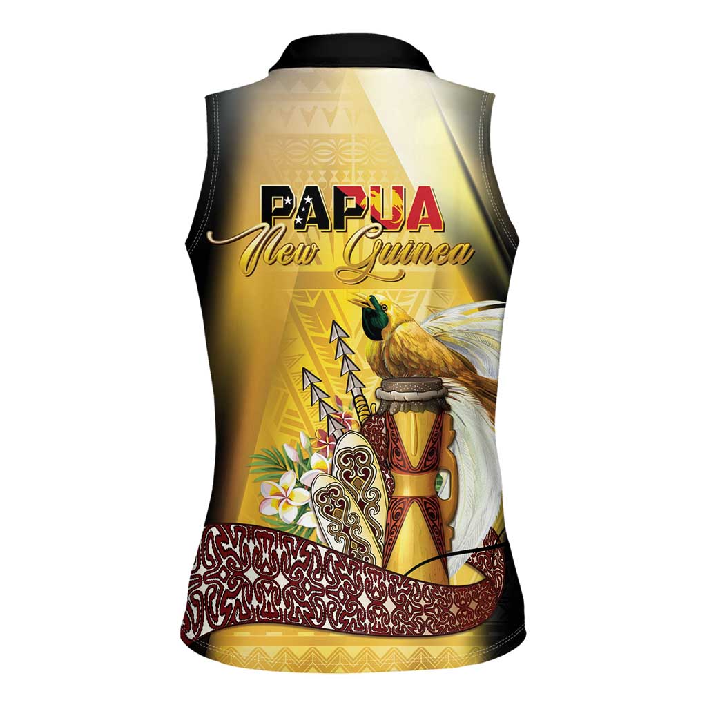 Papua New Guinea Women Sleeveless Polo Shirt 50 Years Of Independence - Polynesian Pride