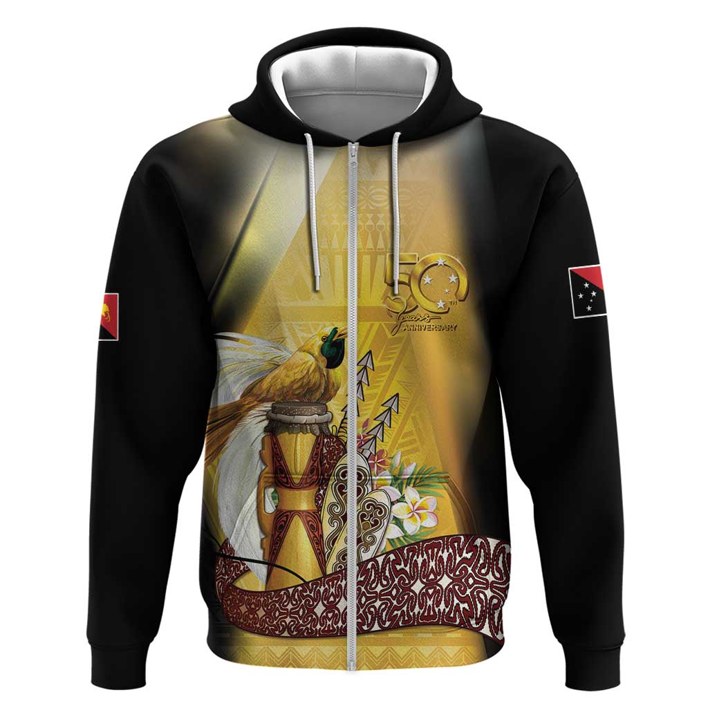 Papua New Guinea Zip Hoodie 50 Years Of Independence - Polynesian Pride