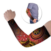 Papua New Guinea Arm Sleeves Birds Of Paradise With Aboriginal Pattern - Polynesian Pride