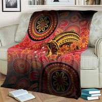 Papua New Guinea Blanket Birds Of Paradise With Aboriginal Pattern - Polynesian Pride