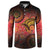 Papua New Guinea Button Sweatshirt Birds Of Paradise With Aboriginal Pattern - Polynesian Pride