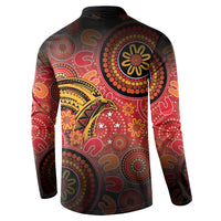 Papua New Guinea Button Sweatshirt Birds Of Paradise With Aboriginal Pattern - Polynesian Pride