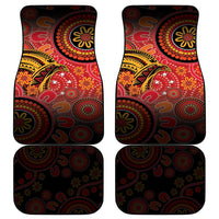 Papua New Guinea Car Mats Birds Of Paradise With Aboriginal Pattern - Polynesian Pride