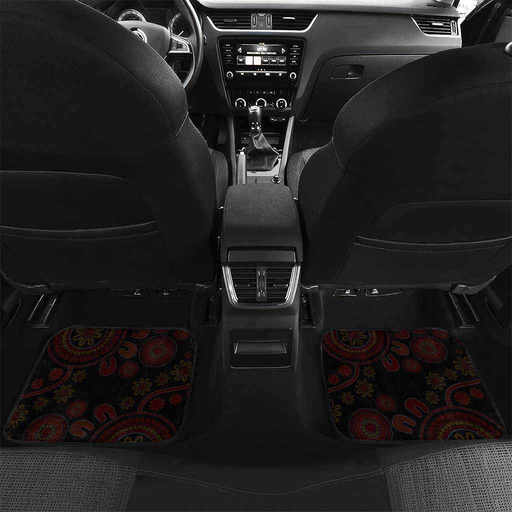 Papua New Guinea Car Mats Birds Of Paradise With Aboriginal Pattern - Polynesian Pride