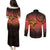 Papua New Guinea Couples Matching Puletasi and Long Sleeve Button Shirt Birds Of Paradise With Aboriginal Pattern - Polynesian Pride