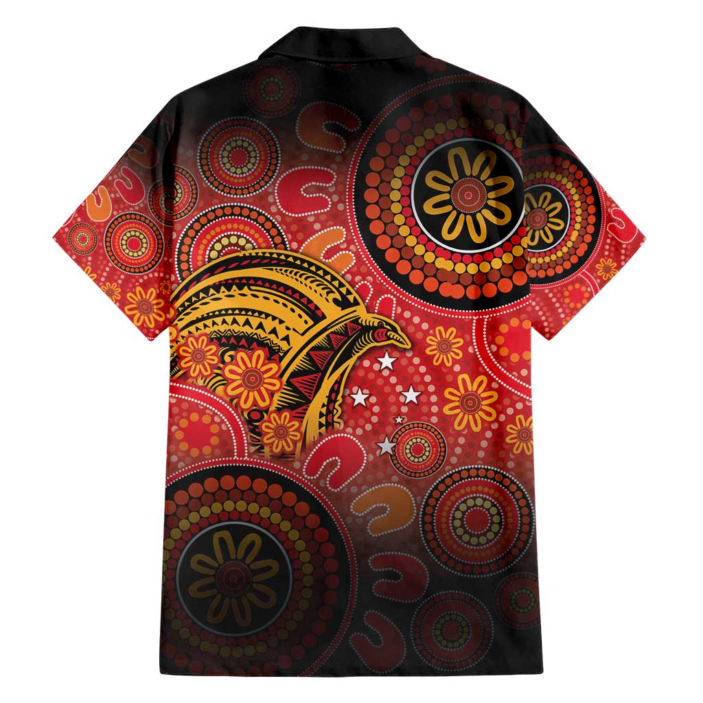 Papua New Guinea Family Matching Short Sleeve Bodycon Dress and Hawaiian Shirt Birds Of Paradise With Aboriginal Pattern LT05 - Polynesian Pride