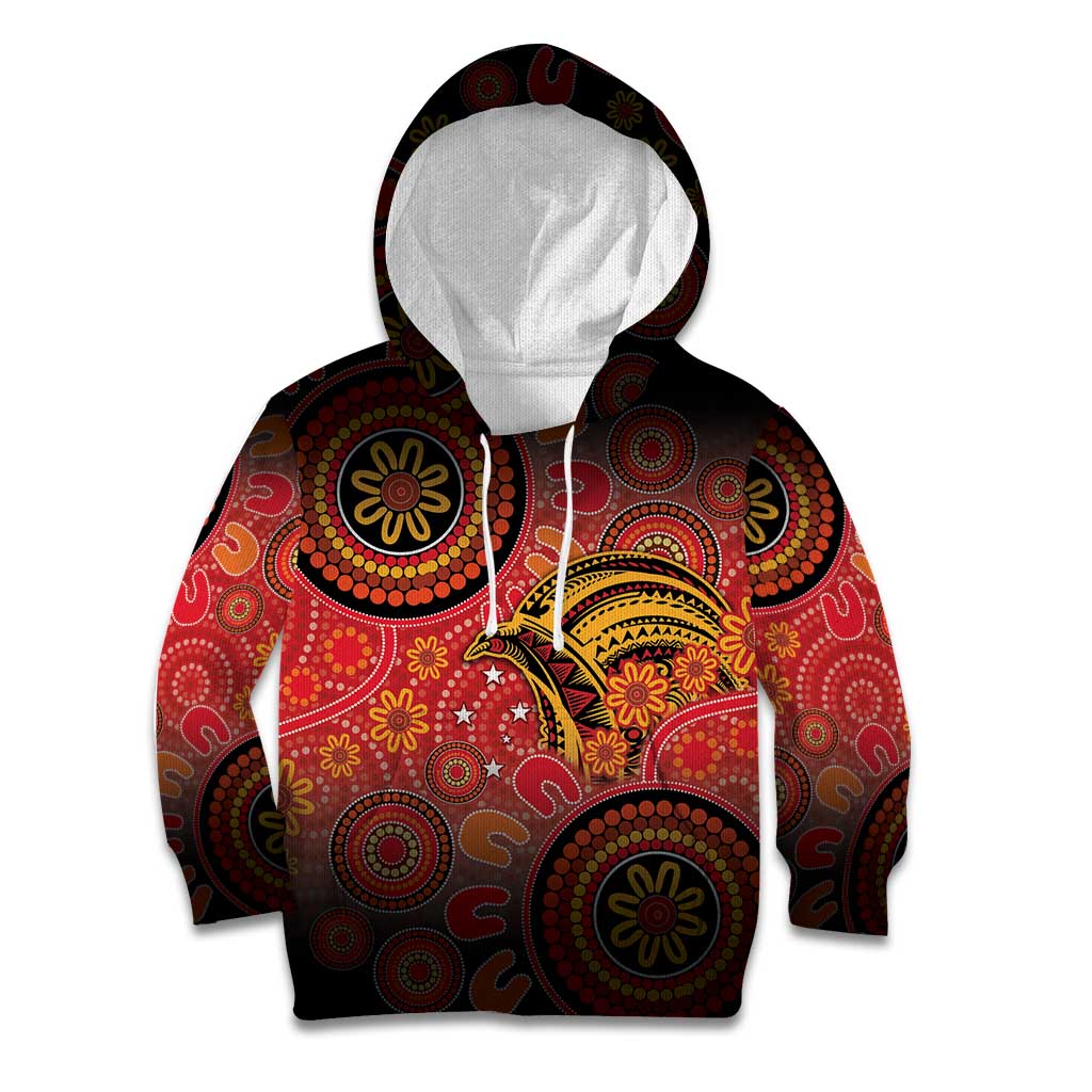 Papua New Guinea Kid Hoodie Birds Of Paradise With Aboriginal Pattern - Polynesian Pride