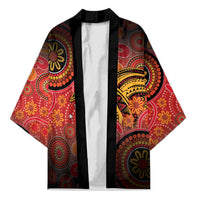 Papua New Guinea Kimono Birds Of Paradise With Aboriginal Pattern - Polynesian Pride